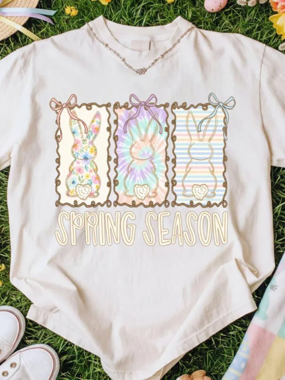 Easter Bunny Graphic Tee, Cute Spring Shirt, Easter Gift